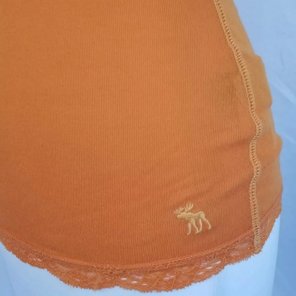 Abercrombie XS Orange Ribbed Tank Mesh Racerback - Picture 6 of 7